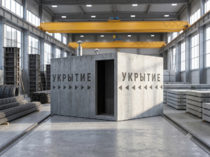 Быстровозводимое защитное укрытие бетонное (4.3х2.4 м.)